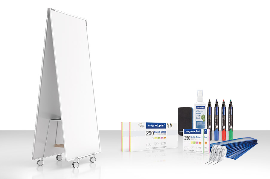 Produktbild von einem Design-Thinking Whiteboard Kit und einem Scrumboard XL-Set