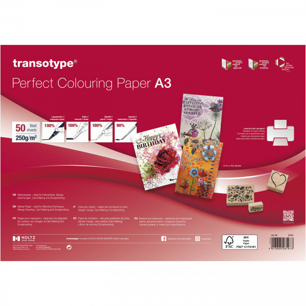 transotype Perfect Colouring Paper, A4, 10 sheets