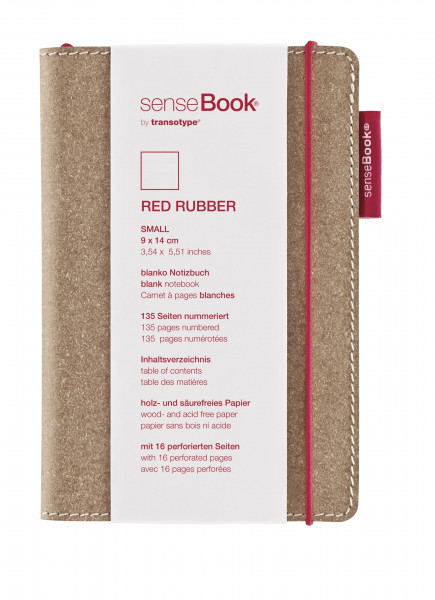 transotype senseBook Red Rubber, small, blank, 9 x 14 cm