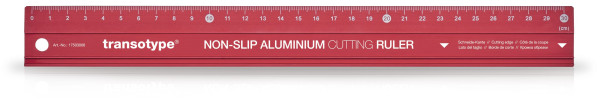 transotype Non-slip aluminium cutting ruler, 30cm