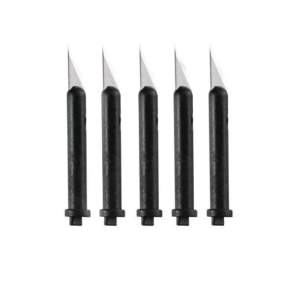 transotype Spare blades for pushbutton knife black, 5 pcs