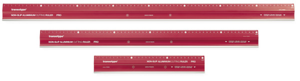 transotype Non-slip aluminium cutting ruler PRO, 30cm